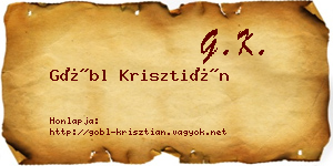 Göbl Krisztián névjegykártya